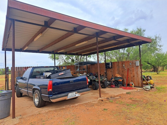 view of car parking with a carport