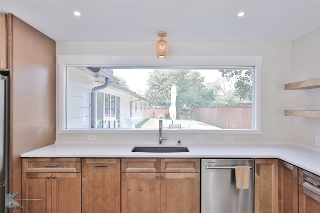 kitchen with sink and dishwasher