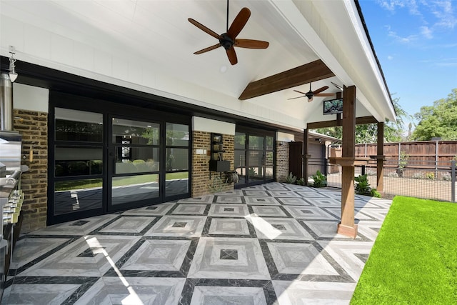 view of patio / terrace with ceiling fan