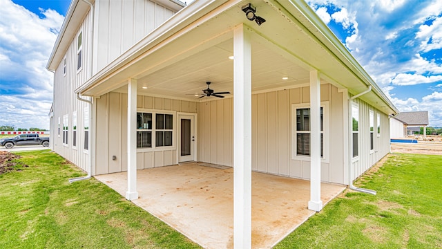 view of patio / terrace with ceiling fan