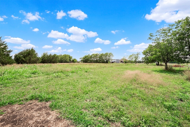 view of yard with a rural view