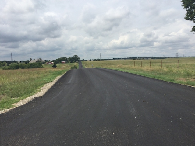 view of street with a rural view