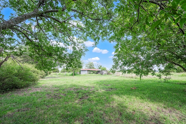 view of yard with a rural view