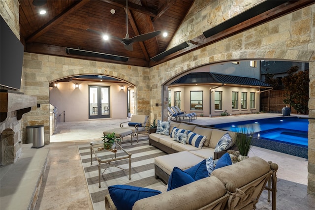 interior space with french doors