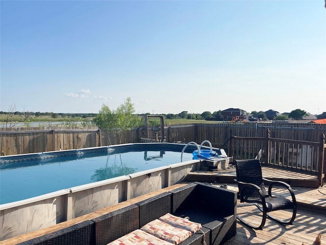 view of pool featuring a deck