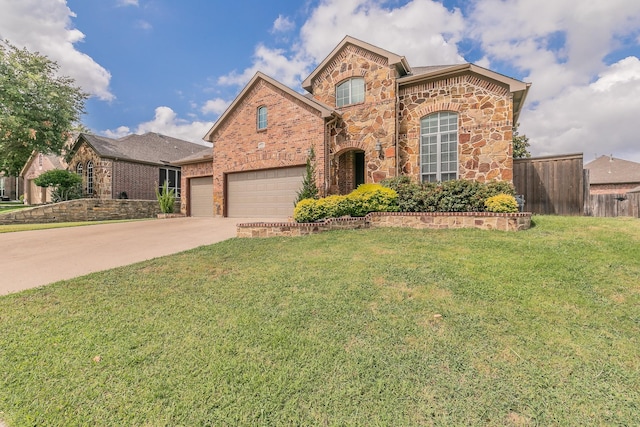 front facade with a front yard