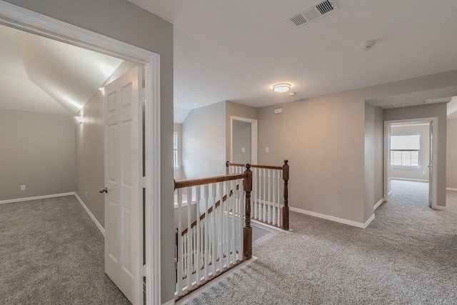 hallway with carpet