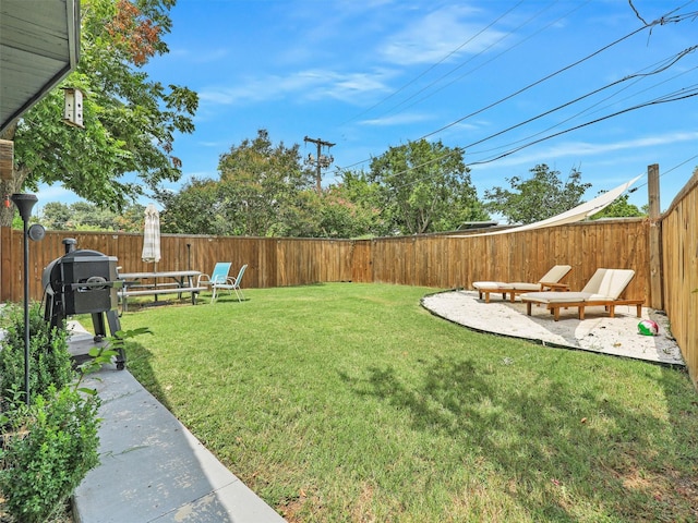 view of yard with a patio