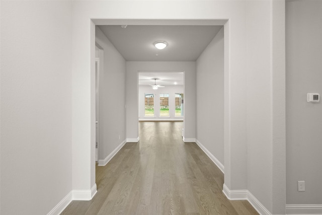 hallway featuring hardwood / wood-style flooring