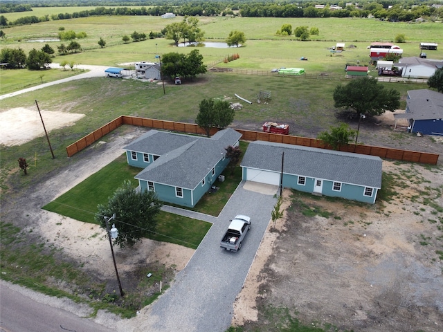 drone / aerial view featuring a rural view