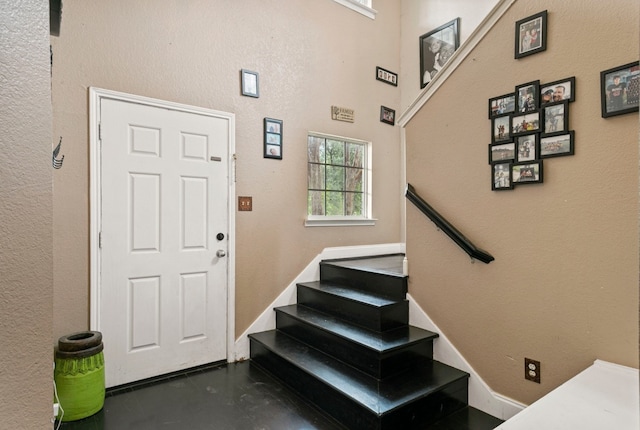 entryway with concrete flooring