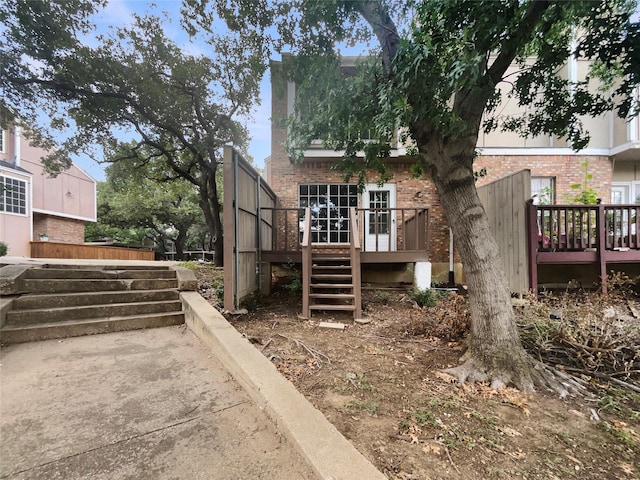 exterior space with a wooden deck