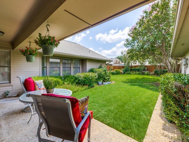 view of yard featuring a patio area