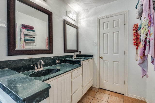 bathroom featuring vanity and tile patterned floors