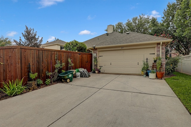 view of garage