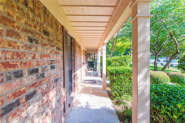 view of patio with a porch