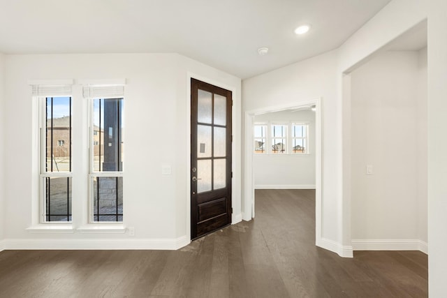 entryway featuring dark hardwood / wood-style floors