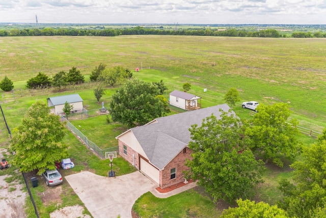 bird's eye view featuring a rural view