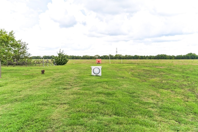 view of yard with a rural view