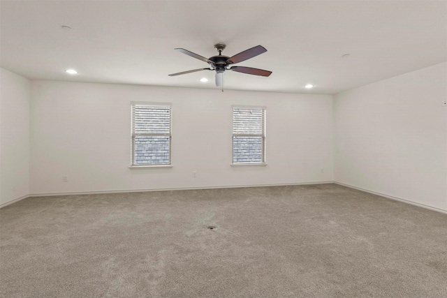 8604 Grassland Dr, Mckinney, TX 75070 - carpeted empty room featuring recessed lighting, baseboards, and a ceiling fan