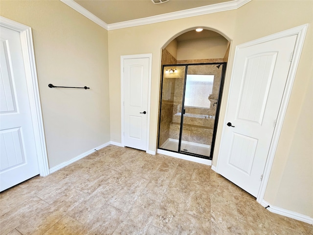 bathroom featuring crown molding and tile patterned floors