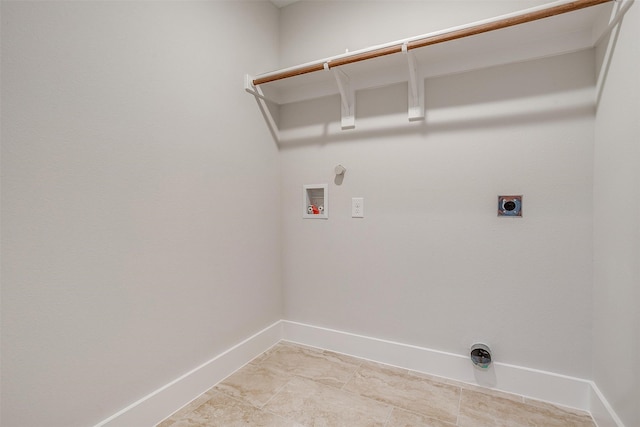 laundry area with hookup for a gas dryer, tile patterned floors, electric dryer hookup, and washer hookup