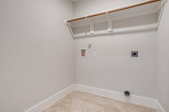 laundry room featuring electric dryer hookup, washer hookup, and hookup for a gas dryer