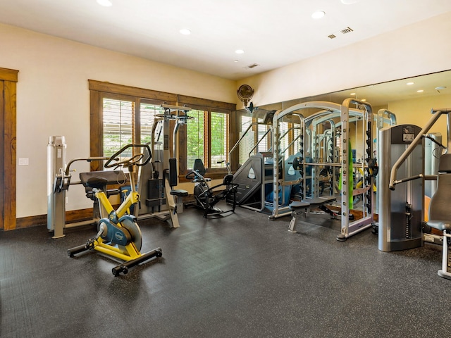 2115 Paradise Ranch Trl, Mckinney, TX 75071 - workout area with visible vents and recessed lighting