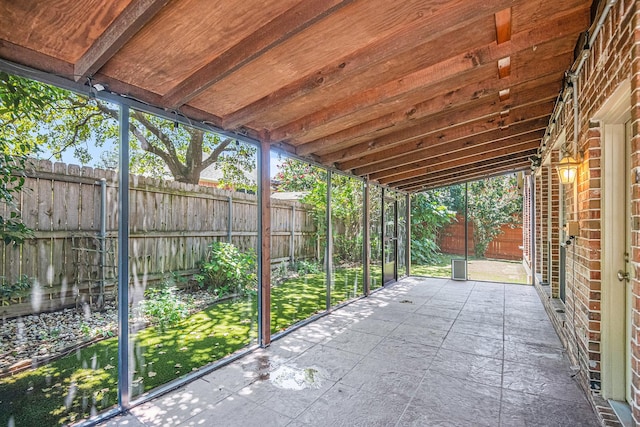 view of patio with a fenced backyard