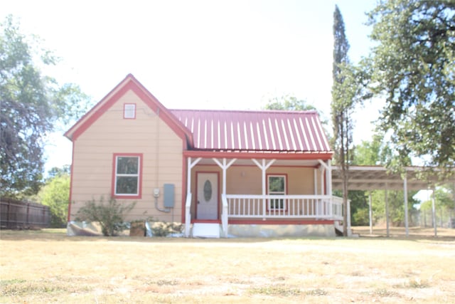 view of front of property with a porch