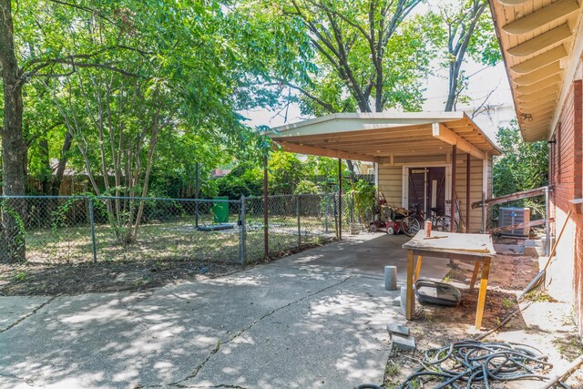 view of patio featuring central AC unit