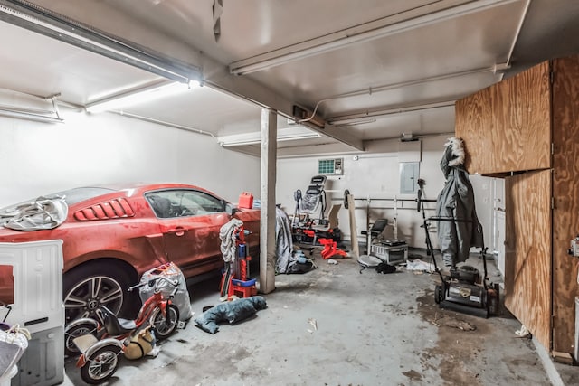 garage with electric panel