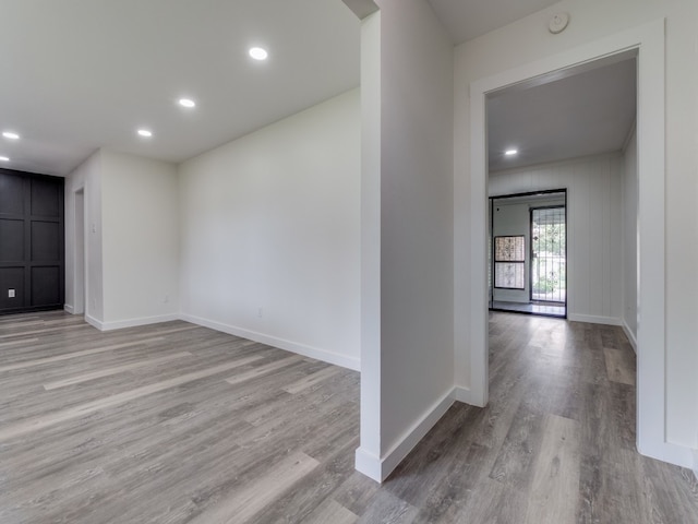 interior space with hardwood / wood-style floors