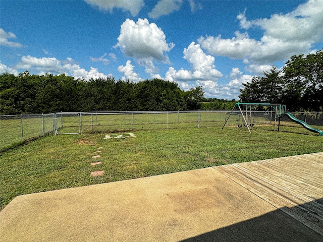 view of yard featuring a playground