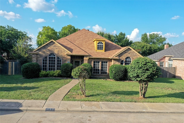 view of front of house featuring a front lawn