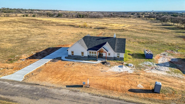 aerial view with a rural view