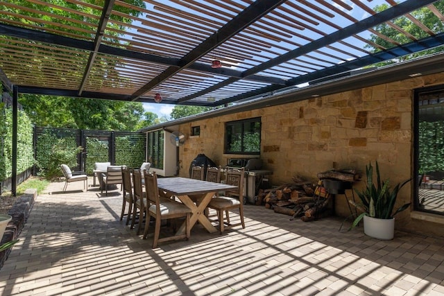 view of patio / terrace with a pergola