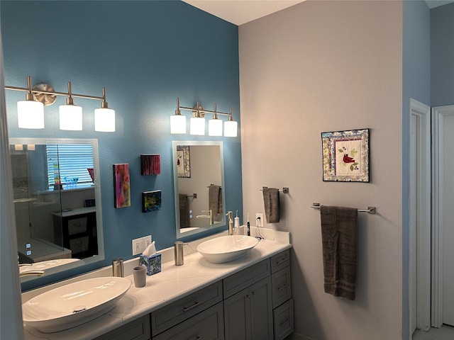 bathroom with double sink vanity