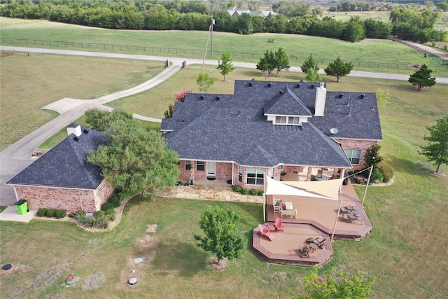 aerial view with a rural view