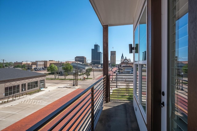 balcony with a city view