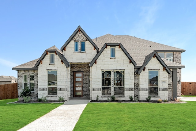 view of front of house featuring a front lawn