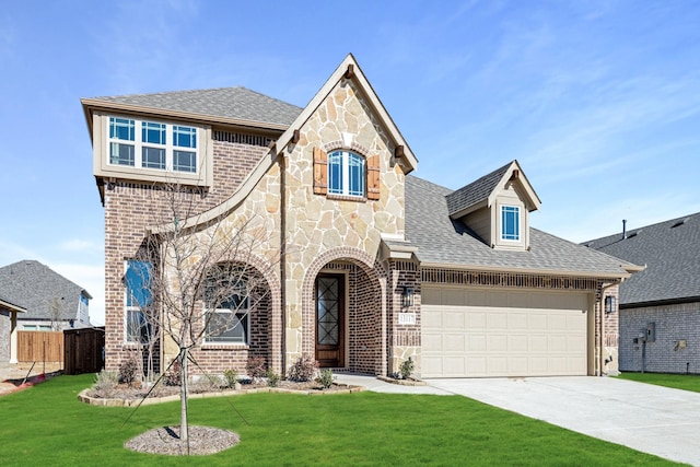 view of front of home with a front yard