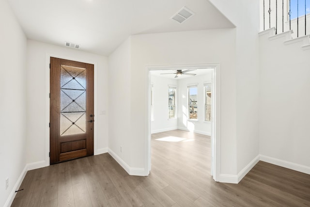 entrance foyer featuring light hardwood / wood-style floors