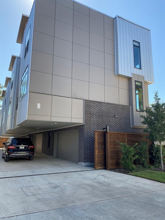 view of property with a garage