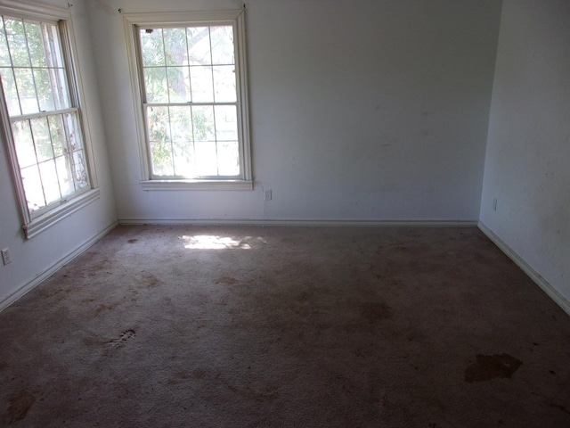 carpeted spare room with a healthy amount of sunlight