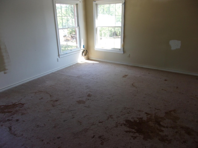 spare room featuring light colored carpet