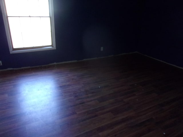 empty room featuring dark wood-type flooring