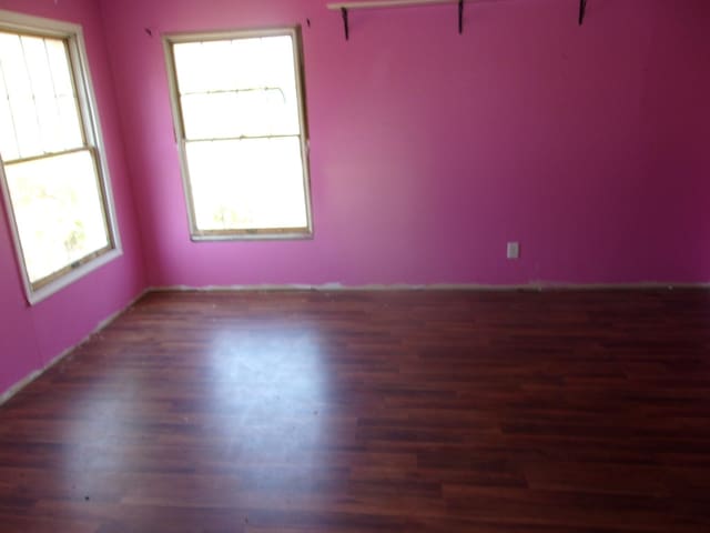 unfurnished room featuring hardwood / wood-style flooring and a wealth of natural light