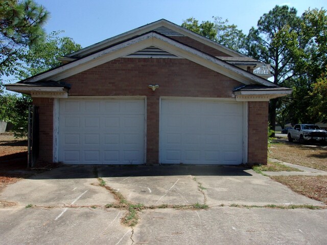 view of garage