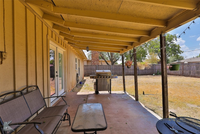 view of patio featuring grilling area